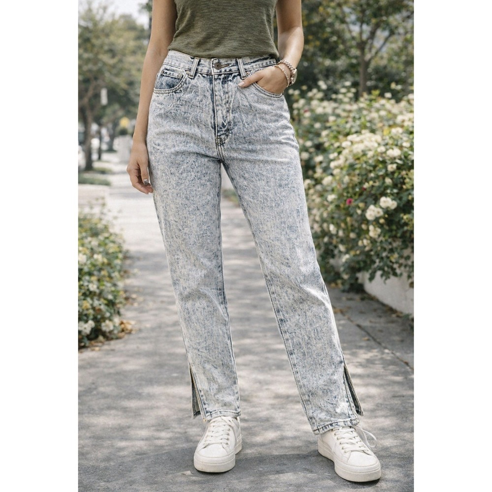 VINTAGE Prezzia Jeans Womens 13 Acid Wash High Rise Ankle Zip Made USA 80s